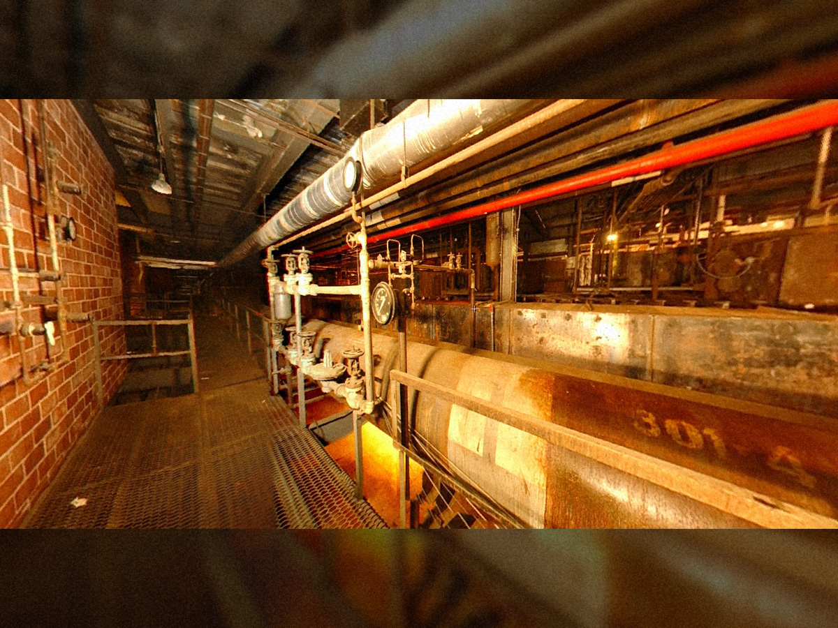 Unit by-pass piping and enclosure in K-25 Pipe Gallery